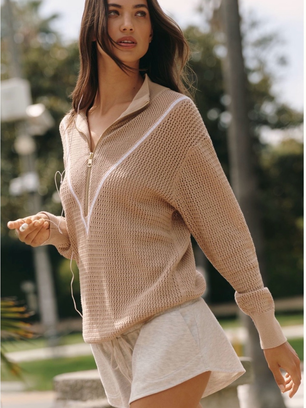 NWT Varley 100% Cotton Knit Calva Sweater Pullover - M